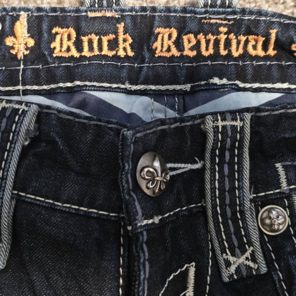 Rock Revival Men's Dark Blue Jeans